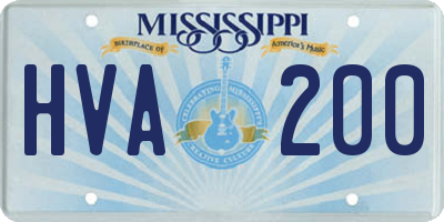 MS license plate HVA200