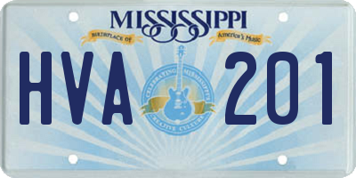 MS license plate HVA201