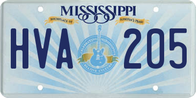 MS license plate HVA205