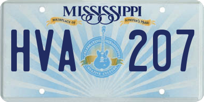 MS license plate HVA207