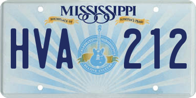 MS license plate HVA212