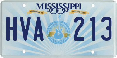 MS license plate HVA213