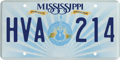 MS license plate HVA214