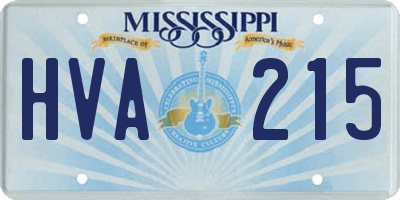 MS license plate HVA215