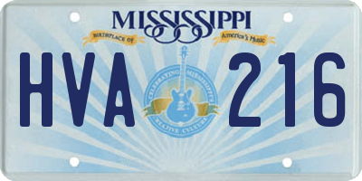 MS license plate HVA216
