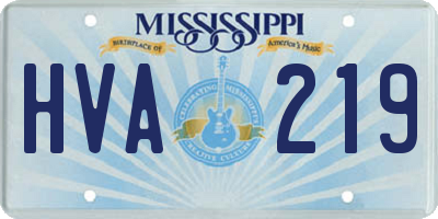 MS license plate HVA219
