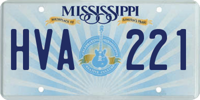 MS license plate HVA221