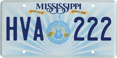 MS license plate HVA222