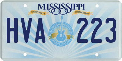 MS license plate HVA223