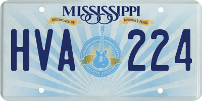 MS license plate HVA224