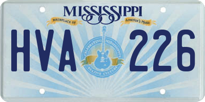 MS license plate HVA226