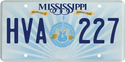 MS license plate HVA227