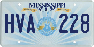 MS license plate HVA228