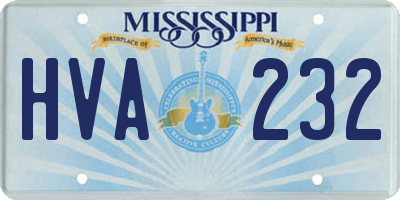 MS license plate HVA232