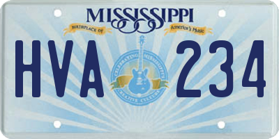 MS license plate HVA234