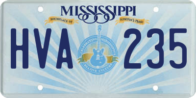 MS license plate HVA235