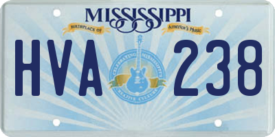 MS license plate HVA238