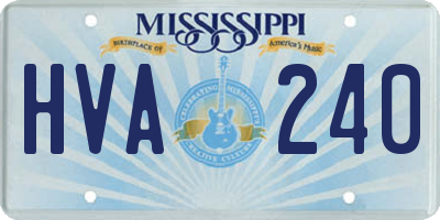MS license plate HVA240