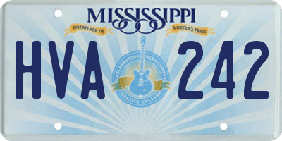 MS license plate HVA242