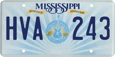 MS license plate HVA243