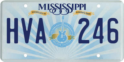 MS license plate HVA246