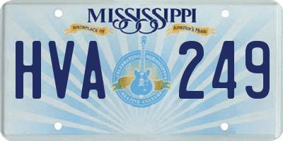 MS license plate HVA249