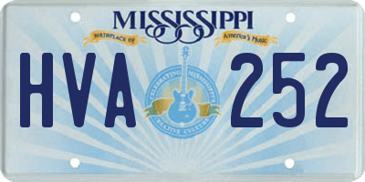 MS license plate HVA252