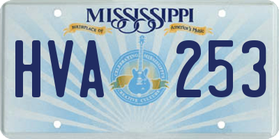 MS license plate HVA253