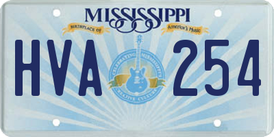 MS license plate HVA254