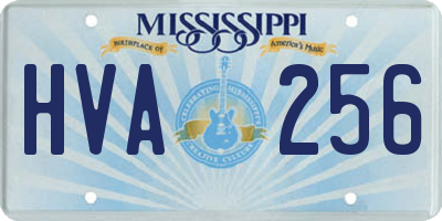 MS license plate HVA256