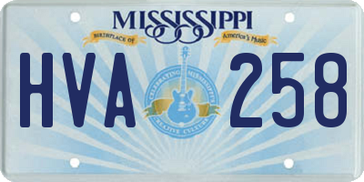 MS license plate HVA258
