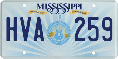 MS license plate HVA259