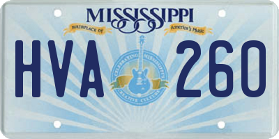 MS license plate HVA260