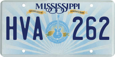 MS license plate HVA262