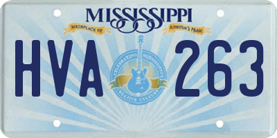 MS license plate HVA263