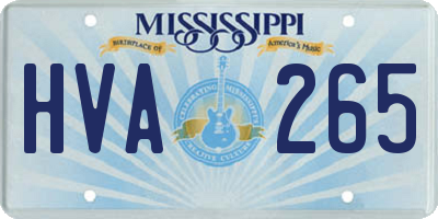 MS license plate HVA265