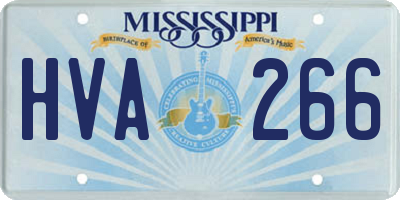 MS license plate HVA266