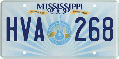 MS license plate HVA268