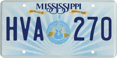 MS license plate HVA270