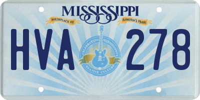 MS license plate HVA278