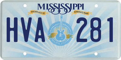 MS license plate HVA281