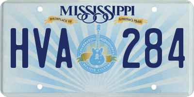 MS license plate HVA284