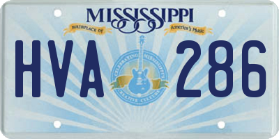MS license plate HVA286