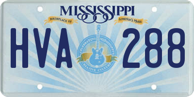 MS license plate HVA288