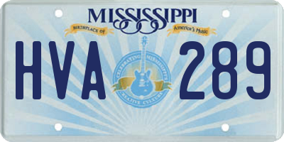 MS license plate HVA289