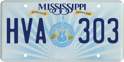 MS license plate HVA303