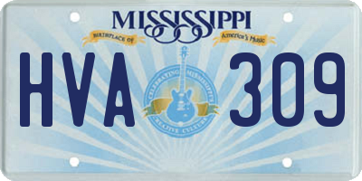 MS license plate HVA309