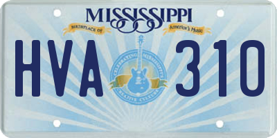 MS license plate HVA310