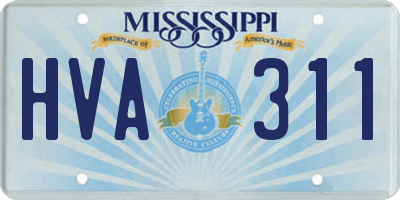 MS license plate HVA311