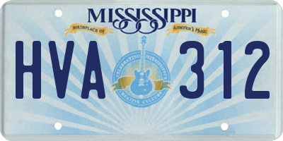 MS license plate HVA312